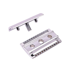 มีดโกนสองใบมีดสแตนเลส Morgans Industries MI-DSR-0001 พร้อมด้ามทองเหลือง/ไม้ไผ่ สำหรับผู้ชาย-ใช้ในร้านตัดผมและดูแลส่วนบุคคล - Product Image 2