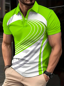 Camiseta informal de POLO para hombre a precio barato de fábrica, jersey de secado rápido para deportes, estampado de poliéster/algodón, sublimación para Polo - Product Image 3