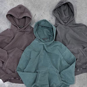 Sweat à Capuche Surdimensionné pour Hommes Vintage pour Hommes Sweat Zip Up Acid Wash Streetwear Veste à Capuche Personnalisée - Product Image 2