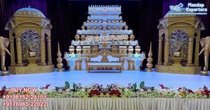 Splendide décoration de scène de mariage et de fiançailles, décoration de scène de réception de mariage abordable, décoration de scène de mariage blanche élégante, New York - Product Image 6