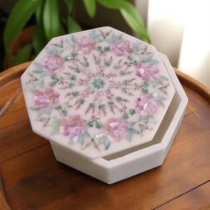 Boîte à bijoux en marbre de style antique de meilleure qualité, élégance vintage moderne pour objets de valeur, quantité en vrac disponible en Inde - Product Image 4