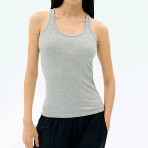 Camiseta sin mangas personalizada para mujer, de poliéster y algodón, de tela suave, transpirable, de talla grande, para uso exterior, servicio OEM - Product Image 3