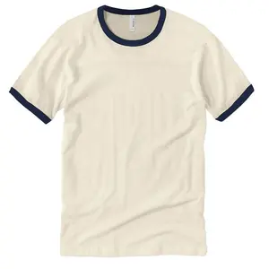 Ringer Short Sleeve Shirts for Men - Crewneck Soft Half Sleeves Casual T-shirt Mans Streetwear men Slim Fit Short Sleeve T Shirt