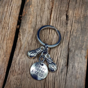 N'abandonnez jamais la boxe porte-clés de gymnastique en métal motivationnel pour hommes porte-clés de voiture élégant <span class=keywords><strong>prix</strong></span> usine - Product Image 3