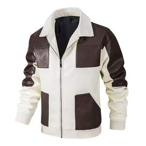 Nouvelle veste en cuir matelassé à capuche d'hiver pour hommes Vintage avec fermeture à glissière tissu non tissé coupe-vent respirant - Product Image 4