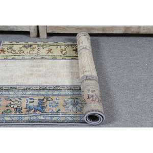 Petit tapis turc 2,3x3,2 pieds (70x97 cm), tapis en laine vintage bleu camouflage - Product Image 5