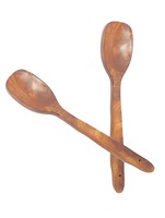 Ensemble d'ustensiles de service pour salade en bois d'acacia fait main, avec manche en spirale, écologique, compatible lave-vaisselle et micro-ondes, fabriqué en Inde