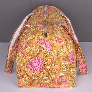 Eco-Friendly Luxury Sport Casual Weekender Duffle Bag Block Printed Cotton Quilted Large Capacity Tactical Zipper Durable Travel - Product Image 3