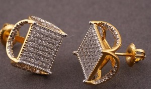 Moissanite White Round Shape <b>Earring</b> Beautiful Customized Sterling Silver <b>Screw</b> Back Stud <b>Earring</b> & Other Diamond Jewellery - Product Image 2