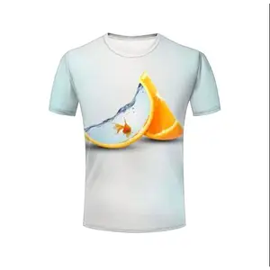 Sublimation T-Shirt Polyester Baumwolle 3D gedruckt T-Shirt benutzer definierte Logo gedruckt Grafik T-Shirts einfaches T-Shirt