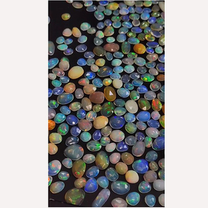 640 pièces d'opale éthiopienne naturelle de 6 mm à 14 mm, cabochon facetté, lot de 410 carats, Iroc Sales, pierre précieuse de haute qualité, dos plat, coupe rose, 230 $ US - Product Image 3