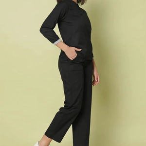 Combinaison de travail en spandex à prix avantageux, couleur unie d'origine, extensible, coupe ajustée, haut et pantalon de jogging, uniforme de travail - Product Image 1
