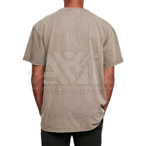 Camiseta de Punto para Hombre, Estilo Moderno, Corte Holgado, Lavado Ácido, 100% Algodón, Secado Rápido, Transpirable, Casual, Manga Corta, Cuello Redondo, 280g - Product Image 4