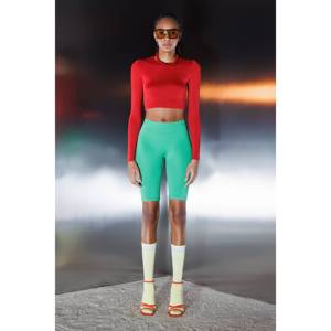 Leggings Cortos Casuales de Cintura Regular, 100% Poliéster - Product Image 1