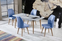Ensemble de salle à manger moderne de luxe Alessa table et 6 chaises extensibles en bois meilleure vente produit durable et élégant fabriqué en Turquie