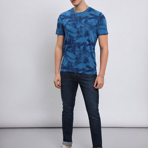 Camiseta de cuello redondo para hombre, diseño clásico sólido, ajuste cómodo, camiseta para hombre, ropa informal, camiseta de tela de algodón para hombre, venta al por mayor - Product Image 4