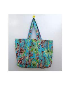 Nouveau sac fourre-tout en coton matelassé Kantha pour femmes sacs à main décontractés de créateur avec deux poignées/sangles pour le shopping - Product Image 1