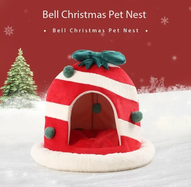 Großhandel Haustier Hund Katze Bett Dual-Purpose Weihnachten Haustier Matte Winter Plüsch abnehmbare Haustier Nest