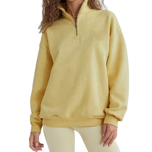 Sudadera Ligera de Alta Calidad con Cierre de Cremallera de un Cuarto para Mujer, Hecha a Medida, 100% Algodón, con Impresión de Logotipo - Product Image 1