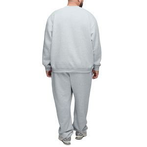 Pantalon de survêtement ample pour homme, en coton et polyester gris uni, doublé en polaire 350g, style vintage américain, dentelle, dernier design - Product Image 6