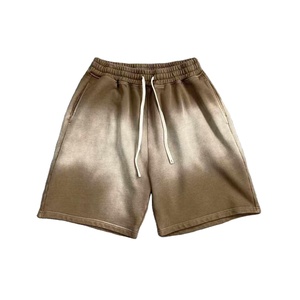 Custom Screen Print Shorts Dtg Printing Sweat Stone Wash Shorts for Men Raw Hem Drawstring Cotton Vintage Acid Washed Shorts - Product Image 4