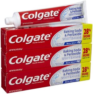 Colgate Baking Soda and Peroxide Whitening <b>Toothpaste</b>, Brisk Mint - 8.2 Ounce (3 Pack) - Product Image 1