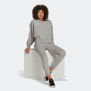Relaxed Fit Ribbed <b>Crewneck</b> 70% Cotton 30% Recycled Polyester Fleece Ribbed Cuffs and Hem Medium Heather Grey Crop Sweatshirt - Product Image 3