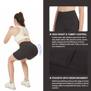 Short de yoga femme taille haute personnalisable Tissu à séchage rapide avec motif solide pour Pilates et Fitness-Remises sur commande en gros - Product Image 5
