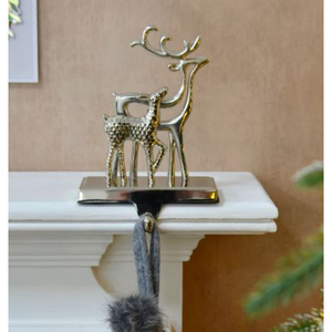 Eventos de fiesta de Navidad de ciervo doble y perchas de renos de uso doméstico soporte de media de gancho de Metal al mejor precio - Product Image 2