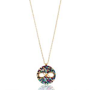 Mix Stone in Infinity Design Collier En Gros Turc Fait À La Main 925 Bijoux De Mode En Argent Sterling - Product Image 2