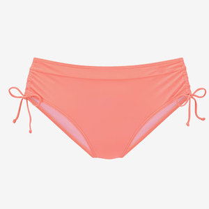 Conjunto de bikini de dos piezas color coral para mujer, top push-up con lazo lateral y braga de spandex y nailon. - Product Image 3