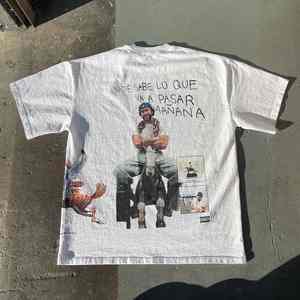 Venta al por mayor 100% algodón de secado rápido transpirable hombro caído camiseta personalizable cuello redondo con impresión DTG patrón sólido sostenible - Product Image 4