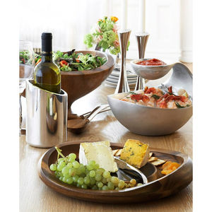 Elegante juego de cuencos para servir ensaladas con acabado natural, ideal para vajilla elegante, comedor en casa y utensilios de cocina para uso diario - Product Image 4