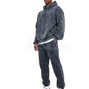 Chándal deportivo de algodón lavado con ácido de alta calidad para hombre, ropa de gimnasio de invierno ecológica, el mejor conjunto de trajes para ejercicio cálido de talla grande - Product Image 1