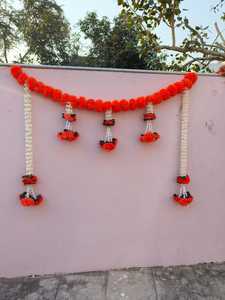 Mogra Garland torran พร้อมดอกกุหลาบของขวัญสำหรับ Diwali, varalakshmi Puja ตกแต่งประตูบ้านที่แขวนตกแต่งงานแต่งงาน