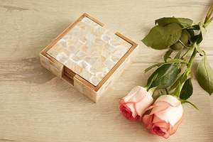 Sous-verre de luxe en nacre, style bohème, artisanal, écologique, finition incrustée de coquillages, pour une décoration intérieure exclusive - Product Image 2