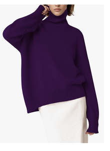 Suéter de Cuello Alto de Punto Grueso con Manga Larga y Dobladillo Alto-Bajo, Diseño Moderno, Logotipo Personalizado, Directo de Fábrica, Nueva Llegada de Bangladés - Product Image 5