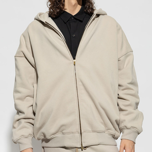 Sweat à capuche personnalisé pour homme, décontracté, automne-hiver, 100% coton, uni, teint, avec poche, respirant - Product Image 2