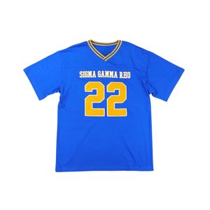 Sigma Gamma Rho SGRho Greek Sorority T-shirt surdimensionné bleu royal 100% polyester avec logos d'équipe brodés - Product Image 2