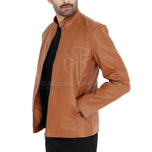 Veste d'hiver en cuir pour hommes, manteau chaud et décontracté avec doublure douce Veste d'hiver en cuir Slim Fit élégante au design motard pour hommes - Product Image 2
