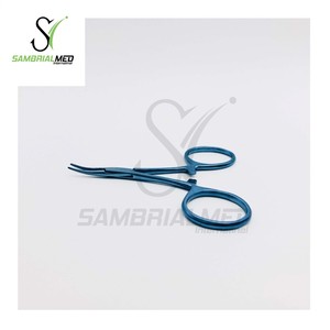 Pinzas Halsted Micro Mosquito Artery, Curvas, de Alta Calidad, Aleación de Titanio, con Trinquete, Instrumento Manual, Juego de Herramientas - Product Image 3