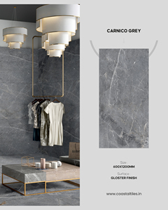 Carnico Gris 24x48 Porcelaine Gloster finition carreaux collection de carreaux vitrifiés de qualité supérieure chez Coastal Tiles India - Product Image 3