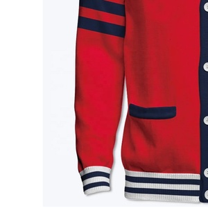 Wholesale Customize Casual V-neck Oversized Sportswear Embroidery Logo Sorority and Fraternity Knitwear Sweaters <b>Cardigan</b> - Product Image 4