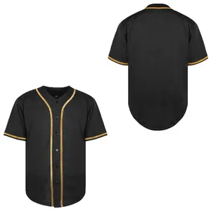 Neues hochwertiges individuelles Herren-Sportshirt einfarbig einfarbig Hip Hop-Button-Down-Shirts Sportuniformen Baseballtrikot