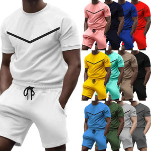 Vente en gros ensemble 2 pièces pour hommes impression personnalisée de haute qualité ensembles jumeaux pour hommes de grande taille ensemble court d'été à quantité minimale de commande basse vêtements de rue pour hommes - Product Image 6