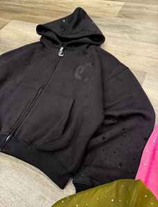 Custom Logo Winter Streetwear for Acid Wash Flared Sweat Suit Distressed Embroidery <b>Applique</b> 100% Cotton Breathable - Product Image 2