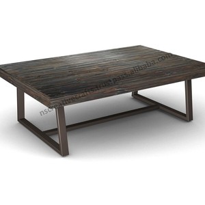 Intérieurs modernes et traditionnels conçu table basse avec le dessus en bois et bas en métal pour la décoration du salon - Product Image 1