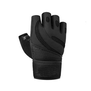 Les gants de gymnastique de Fitness de Protection sans doigts en cuir pur augmentent la force de préhension antidérapante Logo personnalisé gants demi-doigt - Product Image 6