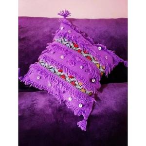Funda de Almohada Marroquí Hecha a Mano, Funda de Cojín Tradicional Bereber, Cojín Decorativo Boho para Sofá, Almohada Decorativa de Algodón para el Hogar - Product Image 1
