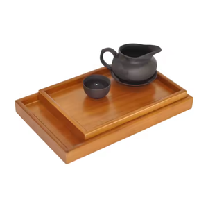 Décor en bois décoratif vague thé plateau en bois plateau à thé plateau de service à thé en bois par artisanat en croissant - Product Image 1